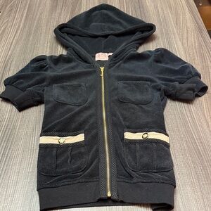 Juicy Couture Black Hoodie with Gold Zipper
